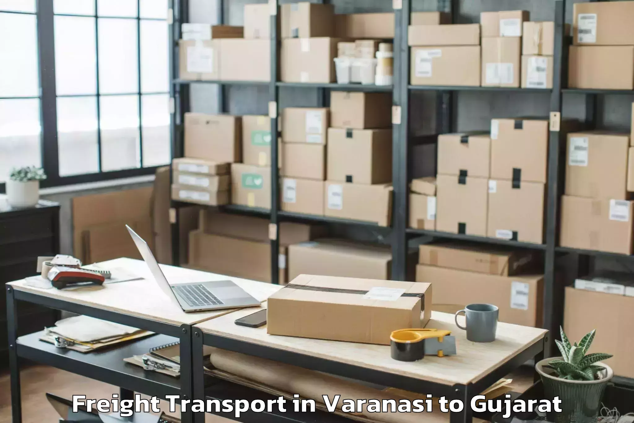 Top Varanasi to Ranavav Freight Transport Available